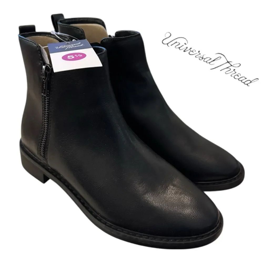 Universal Thread Sleek Black Ankle Booties 5.5
